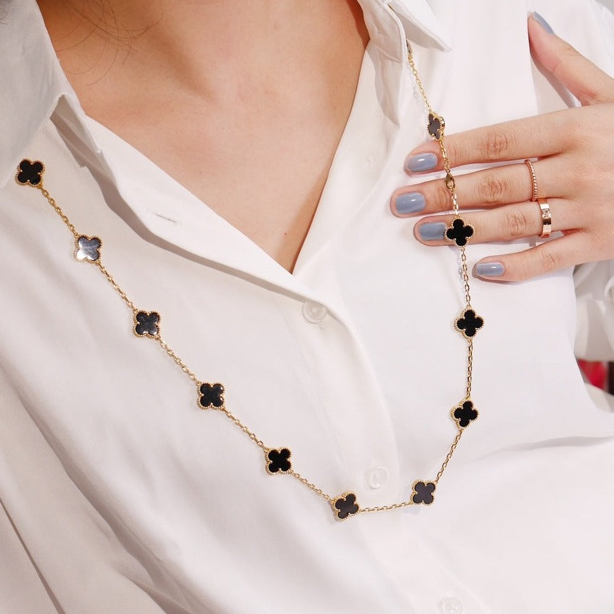 [：Polaidi Jewelry]CLOVER 20 MOTIFS ONYX ROSE GOLD
