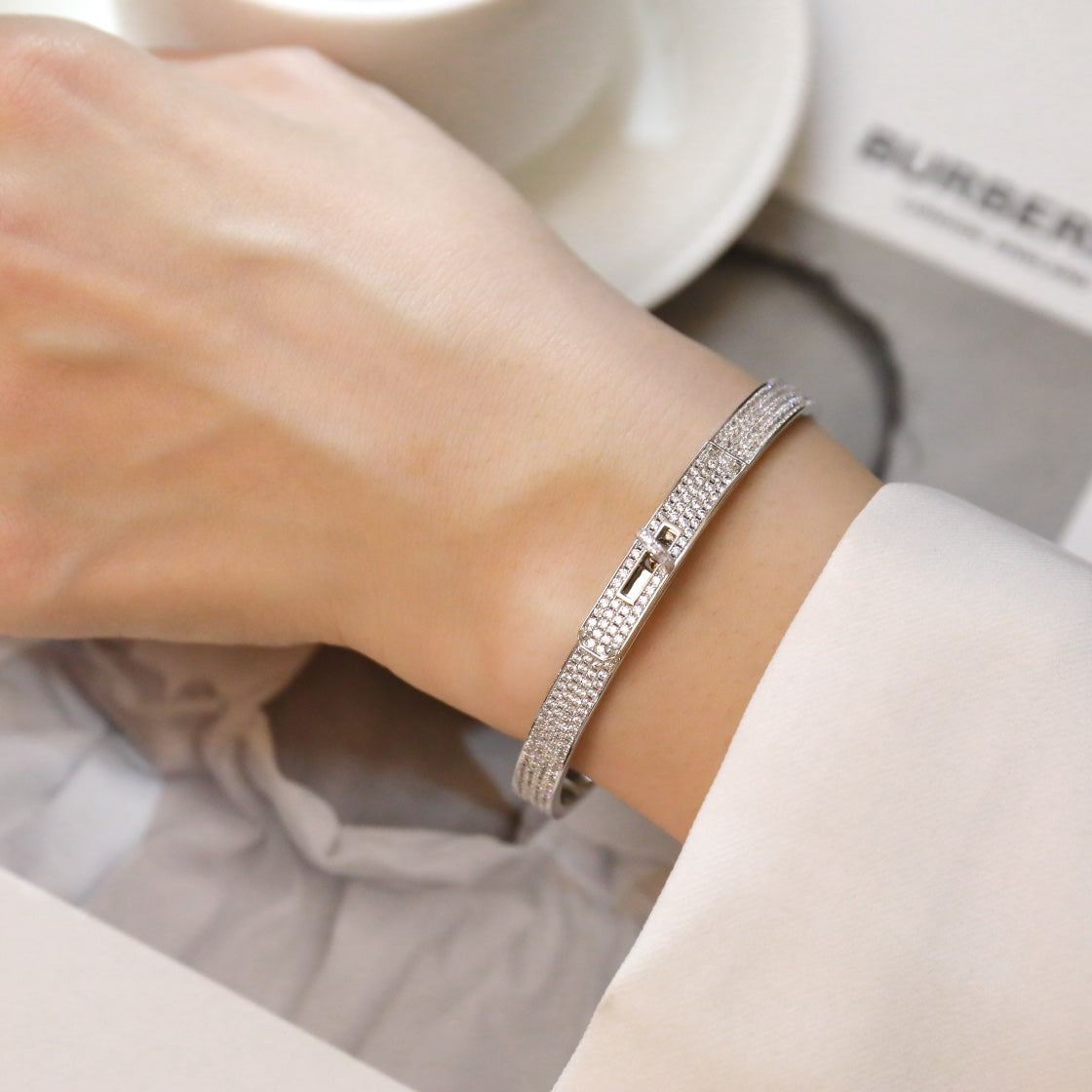 [：Polaidi Jewelry]KELLY BRACELET DIAMOND PAVED