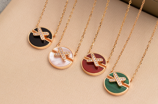 [Polaidi Jewelry]JEUX DE PINK GOLD DIAMOND NECKLACE