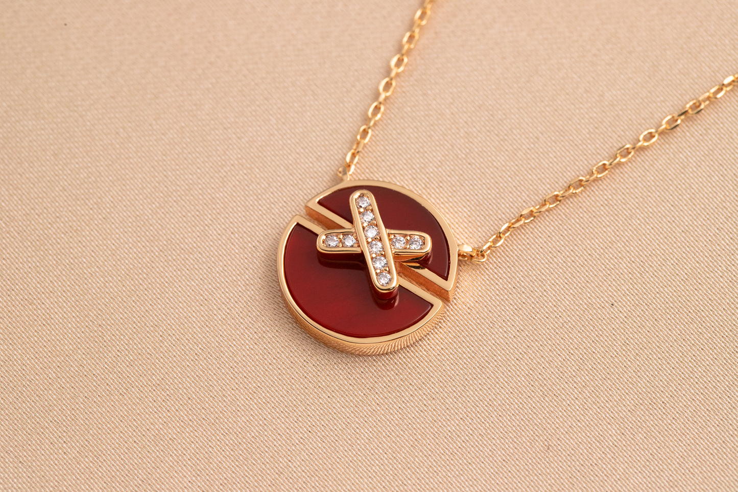 [：Polaidi Jewelry]JEUX DE PINK GOLD DIAMOND NECKLACE