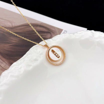 [Polaidi Jewelry]LUCKY MOVE MM WEISSES PERLMUTT DIAMANT-HALSKETTE