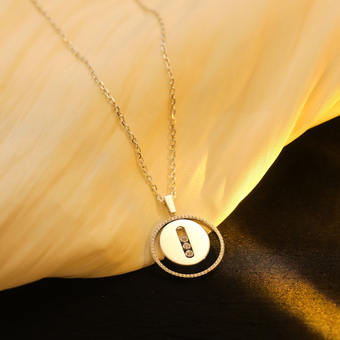 [Polaidi Schmuck]LUCKY MOVE MM HALSKEТTE AUS SILBER MIT DIAMANTEN