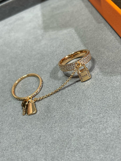 [Polaidi Jewelry]HM KELLY CLOCHETTE DOUBLE RING IN  WITH DIAMONDS