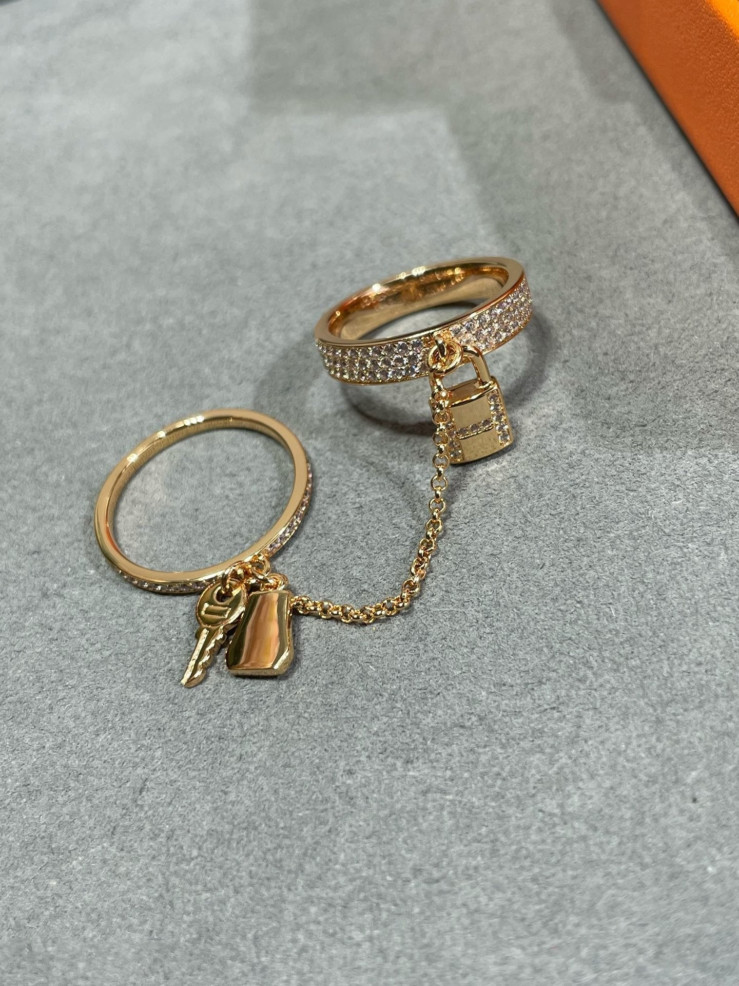 [Polaidi Jewelry]HM KELLY CLOCHETTE DOUBLE RING IN  WITH DIAMONDS