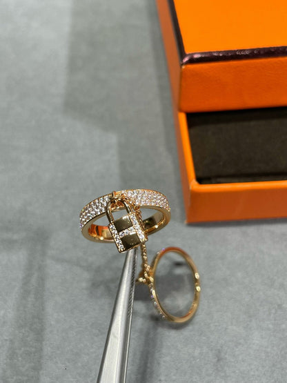 [Polaidi Jewelry]HM KELLY CLOCHETTE DOUBLE RING IN  WITH DIAMONDS
