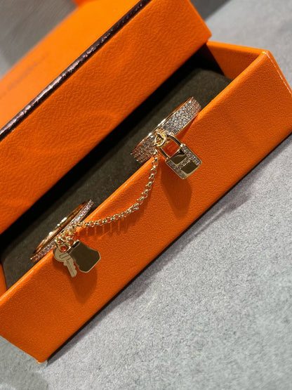 [Polaidi Jewelry]HM KELLY CLOCHETTE DOUBLE RING IN  WITH DIAMONDS