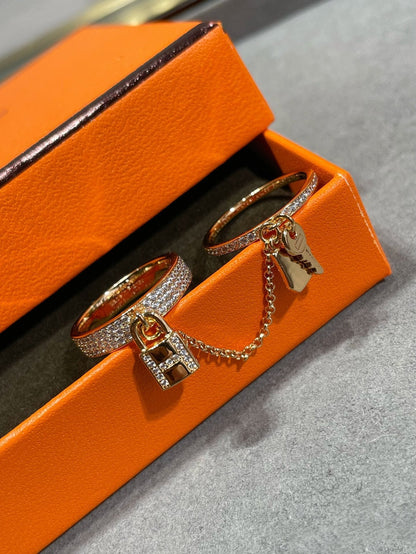 [Polaidi Jewelry]HM KELLY CLOCHETTE DOUBLE RING IN  WITH DIAMONDS