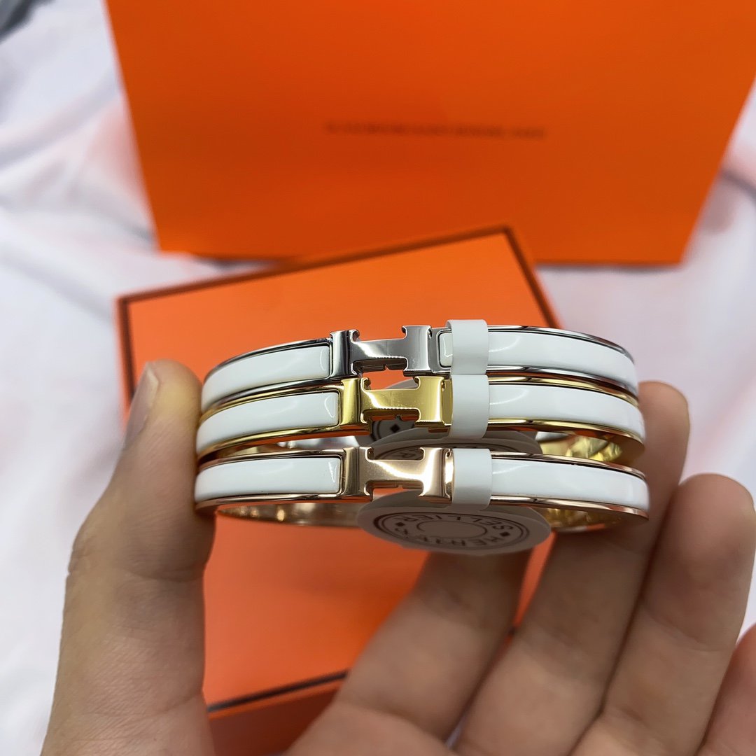[Polaidi Jewelry]CLASSIC HM CLIC WHITE 8MM ENAMEL BRACELET（副本）