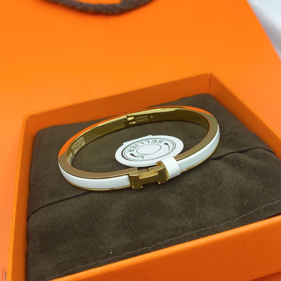[Polaidi Jewelry]CLASSIC HM CLIC WHITE 8MM ENAMEL BRACELET（副本）