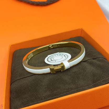 [Polaidi Jewelry]CLASSIC HM CLIC WHITE 8MM ENAMEL BRACELET（副本）