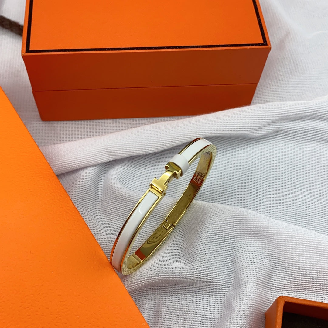 [Polaidi Jewelry]CLASSIC HM CLIC WHITE 8MM ENAMEL BRACELET（副本）