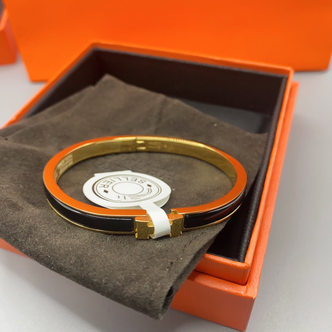 [：Polaidi Jewelry]CLASSIC HM CLIC BLACK 8MM ENAMEL BRACELET