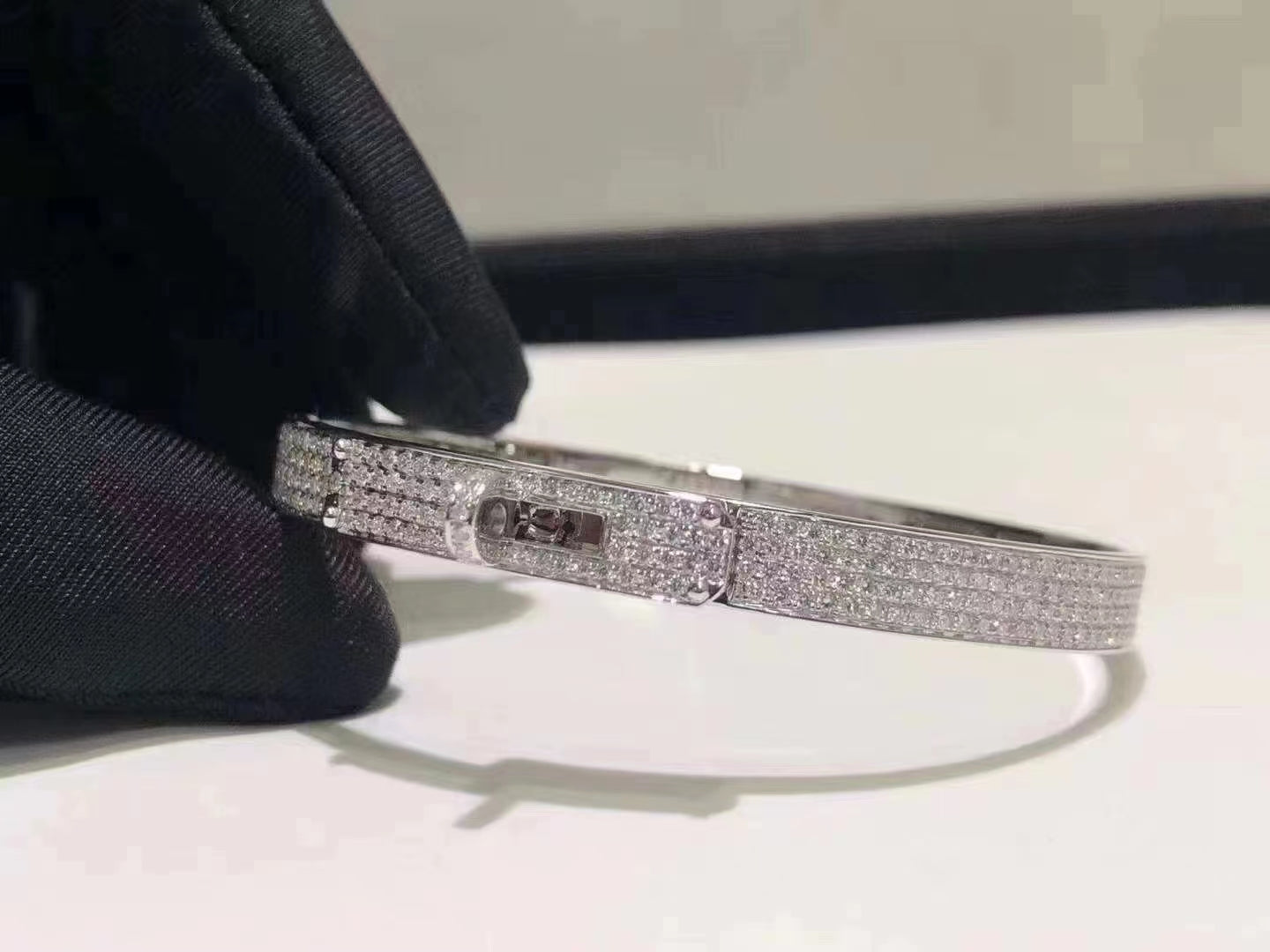 [：Polaidi Jewelry]HM KELLY BRACELET IN SILVER AND FULL PAVE DIAMOND
