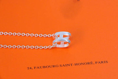 [Polaidi Jewelry]HM NECKLACE H LETTER OVAL SERIES