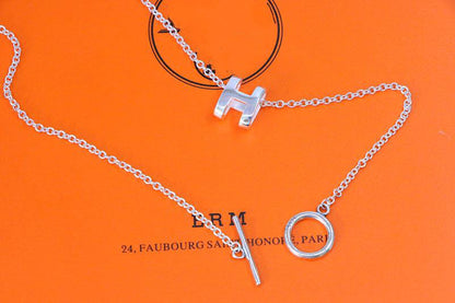 [：Polaidi Jewelry]HM NECKLACE H LETTER OVAL SERIES