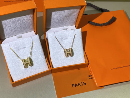 [：Polaidi Jewelry]HM CLIC YELLOW ENAMEL GOLD NECKLACE