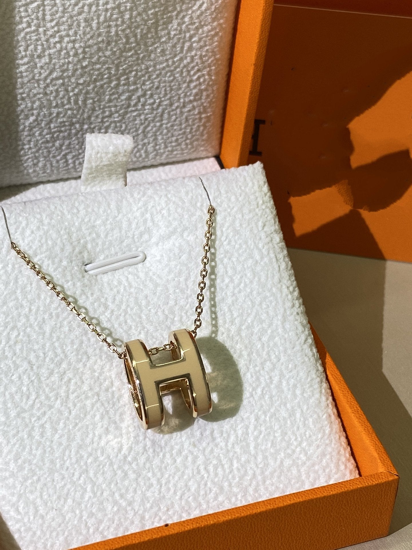 [：Polaidi Jewelry]HM CLIC YELLOW ENAMEL GOLD NECKLACE