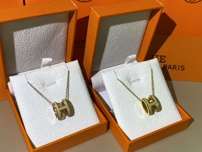[：Polaidi Jewelry]HM CLIC YELLOW ENAMEL GOLD NECKLACE