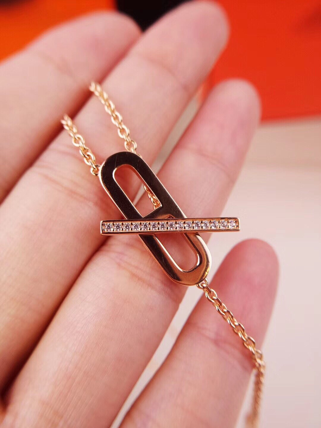 [Polaidi Jewelry]HM FIRE PIG NOSE NECKLACE TRENDY STREET