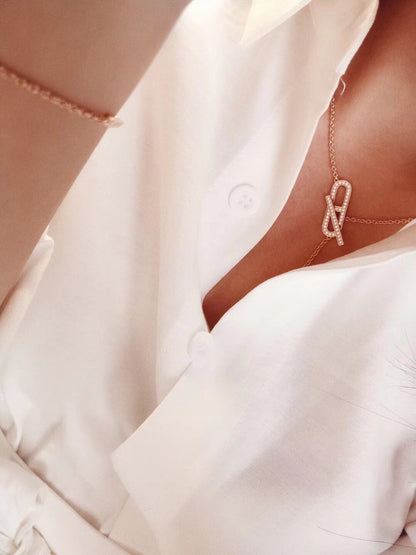 [：Polaidi Jewelry]HM 火の豚の鼻のネックレス トレンディなストリート