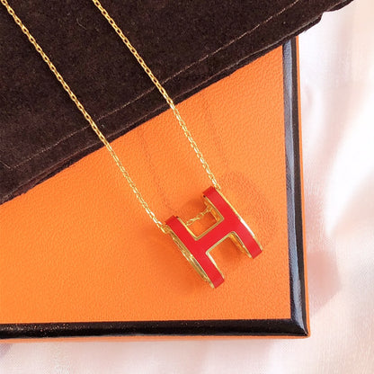 [：Polaidi Jewelry]HM CLIC RED ENAMEL GOLD NECKLACE