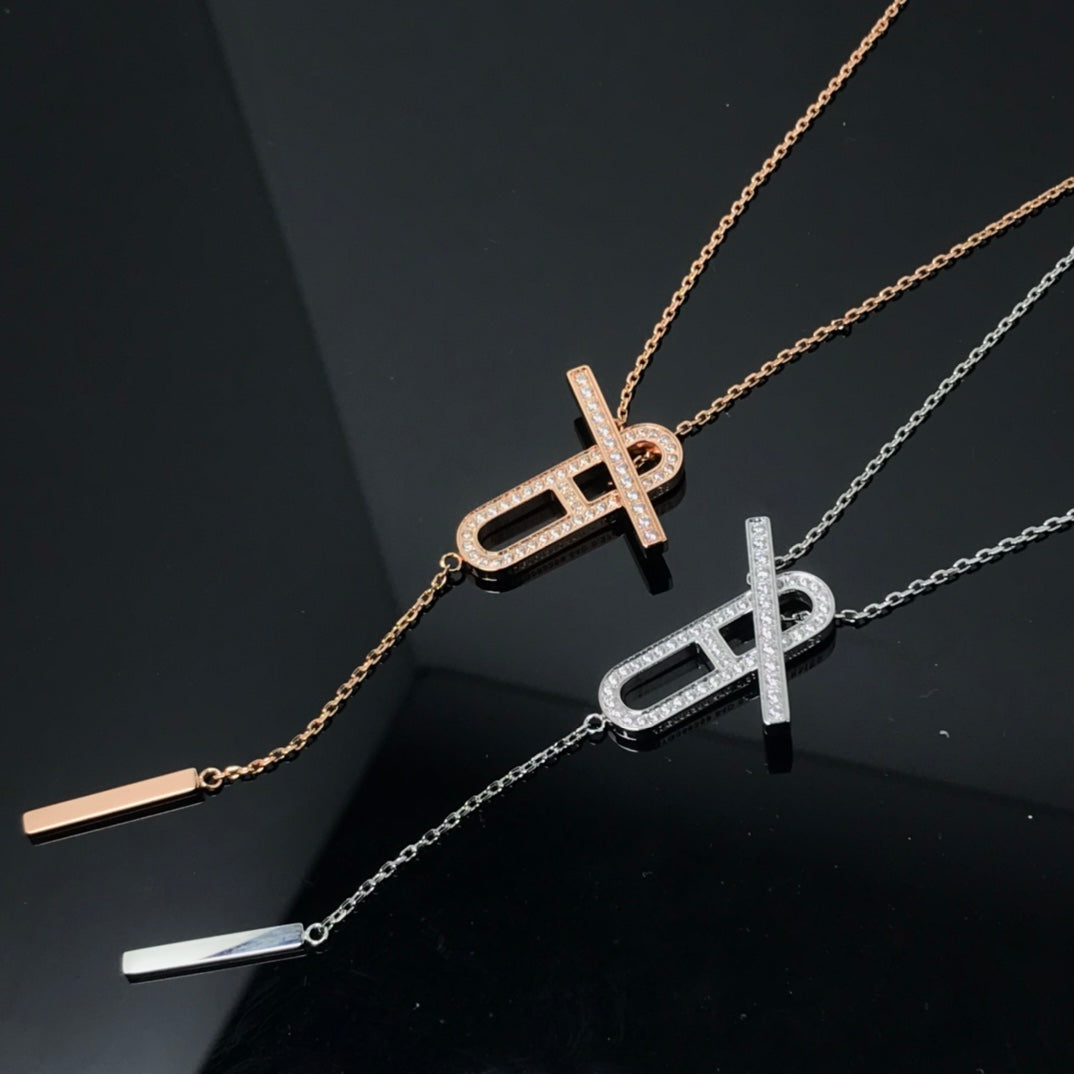 [：Polaidi Jewelry]HMネックレス プラチナ ローズゴールド ダイヤモンド