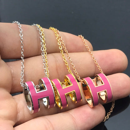 [：Polaidi Jewelry]H NECKLACE PINK