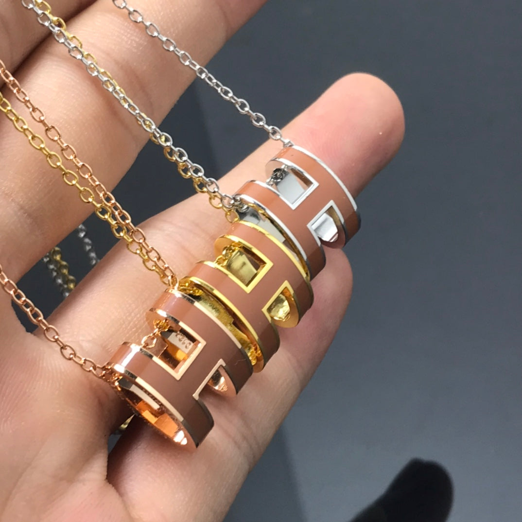 [：Polaidi Jewelry]H NECKLACE BROWN