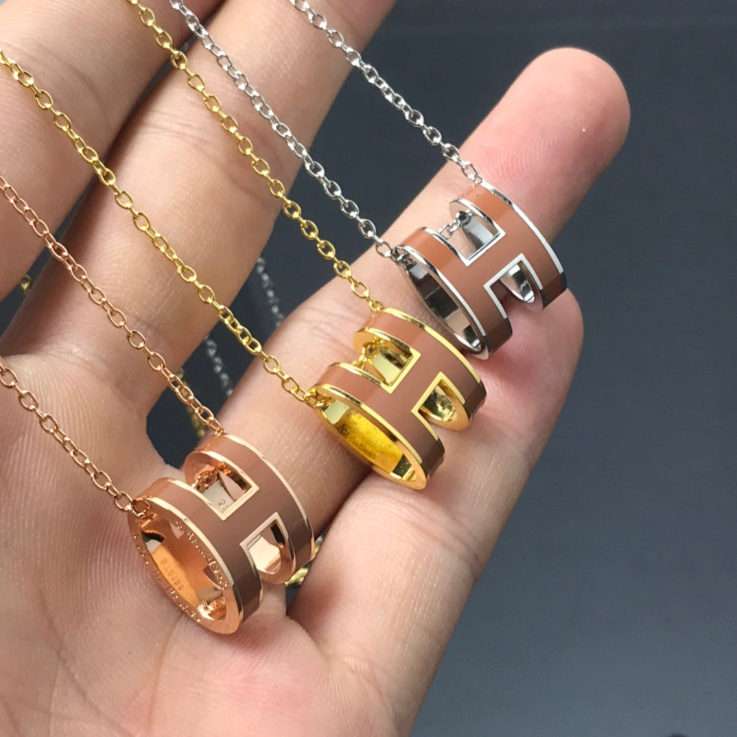 [：Polaidi Jewelry]H NECKLACE BROWN