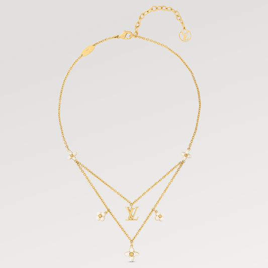 [Polaidi Jewelry]FLOWERGRAM GOLD MOP DOUBLE ROW NECKLACE