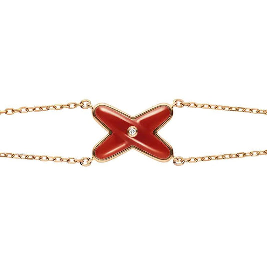 [Polaidi Jewelry]JEUX BRACELET CARNELIAN PINK GOLD 1 DIAMOND