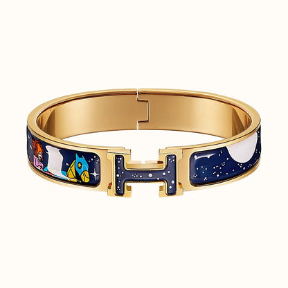 [：Polaidi Jewelry]H STAR AND MOON BRACELET 12MM