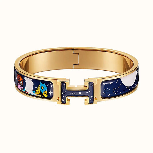 [Polaidi Jewelry]H STAR AND MOON BRACELET 12MM