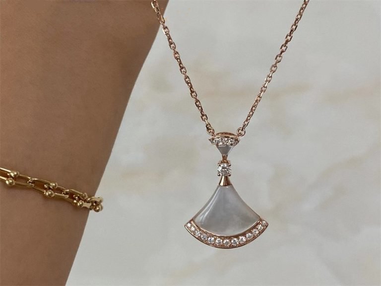 [Polaidi Jewelry]DREAM NECKLACE MOP PINK GOLD DIAMOND