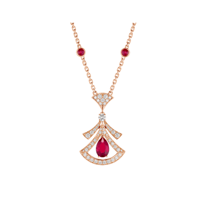 [Polaidi Jewelry]DREAM NECKLACE CARNELIAN DIAMOND PINK GOLD