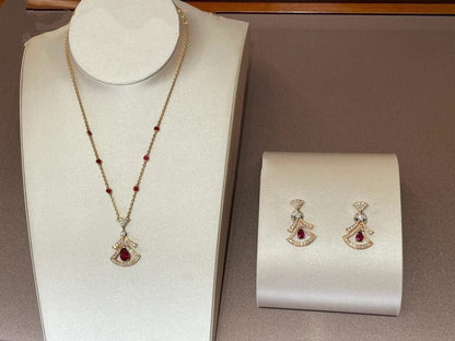 [Polaidi Jewelry]DREAM NECKLACE CARNELIAN DIAMOND PINK GOLD