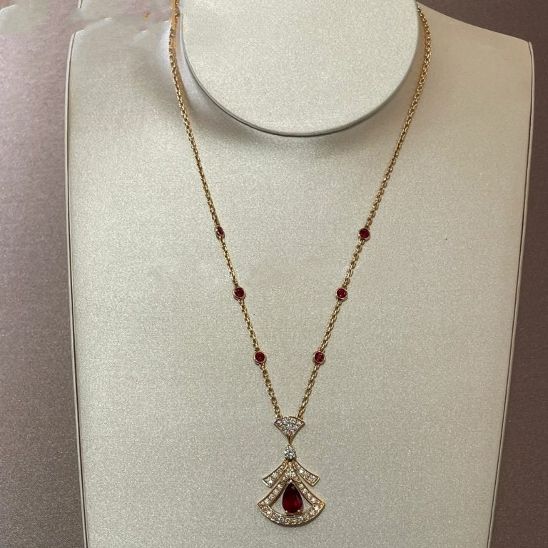 [Polaidi Jewelry]DREAM NECKLACE CARNELIAN DIAMOND PINK GOLD
