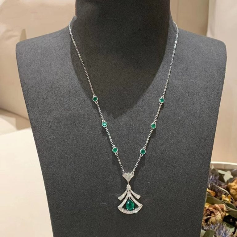 [Polaidi Jewelry]DREAM NECKLACE MALACHITE DIAMOND SILVER