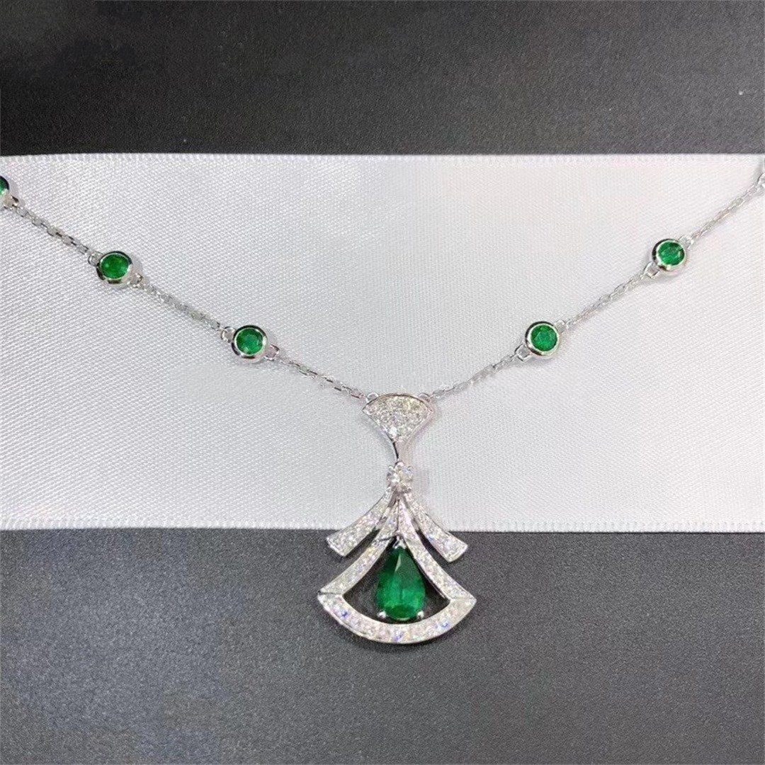 [Polaidi Jewelry]DREAM NECKLACE MALACHITE DIAMOND SILVER