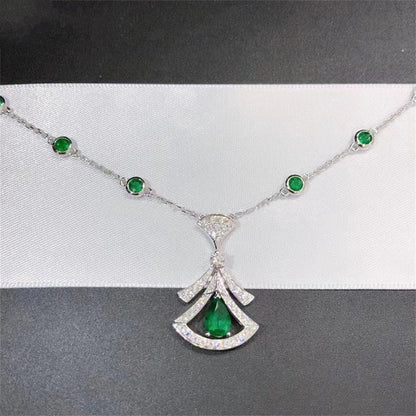 [Polaidi Jewelry]DREAM NECKLACE MALACHITE DIAMOND SILVER