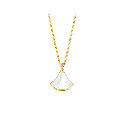 [Polaidi Jewelry]DREAM NECKLACE WHITE MOP GOLD 1 DIAMOND