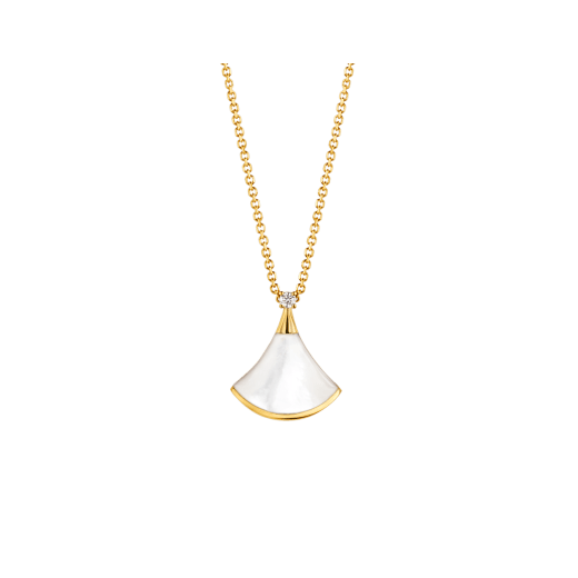 [Polaidi Jewelry]DREAM NECKLACE WHITE MOP GOLD 1 DIAMOND