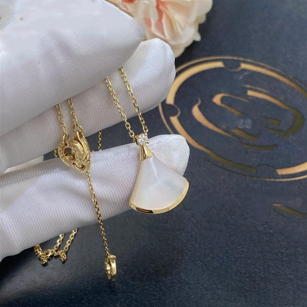 [Polaidi Jewelry]DREAM NECKLACE WHITE MOP GOLD 1 DIAMOND