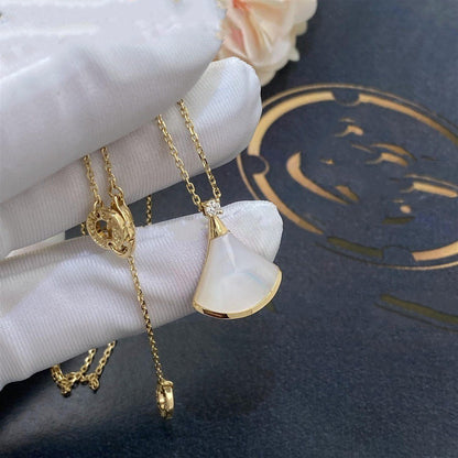 [Polaidi Jewelry]DREAM NECKLACE WHITE MOP GOLD 1 DIAMOND