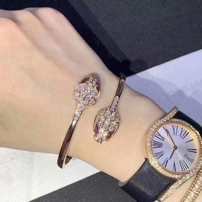 [Polaidi Jewelry]SERPENTI BRACELET PINK GOLD DIAMOND DOUBLE SNAKE