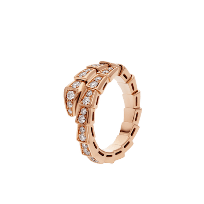 [Polaidi Jewelry]SERPENTI RING PINK GOLD DIAMOND PAVED 4MM