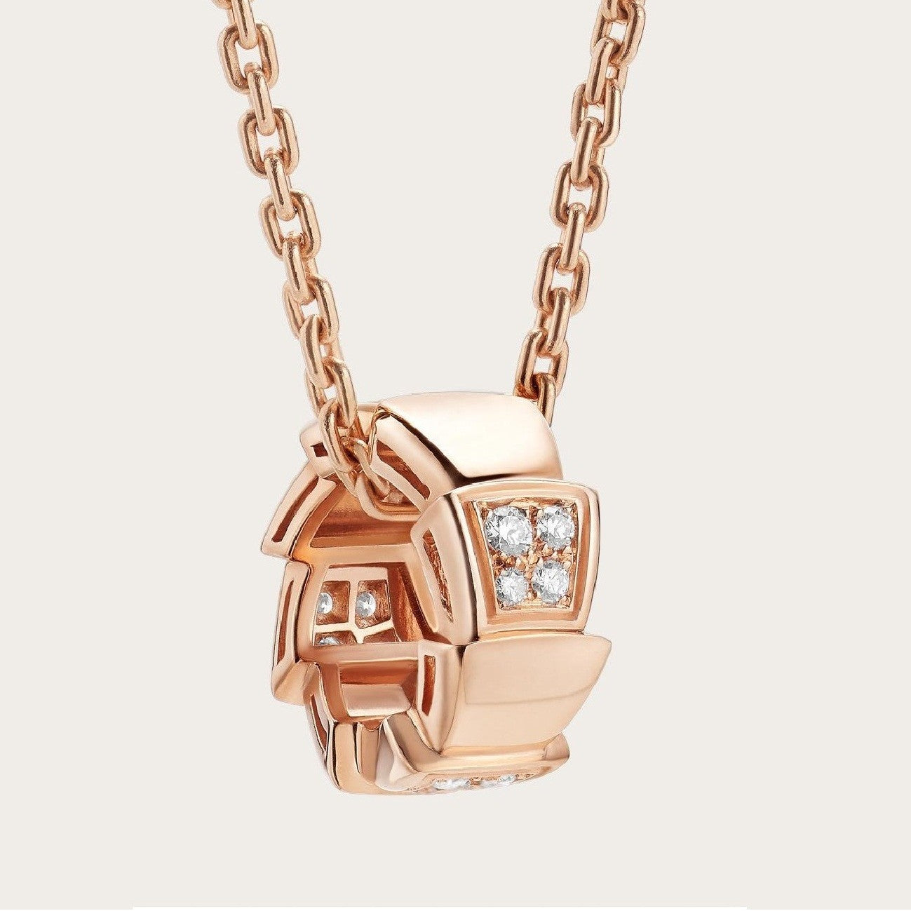 [Polaidi Jewelry]SERPENTI PEDANT DIAMOND PINK GOLD NECKLACE