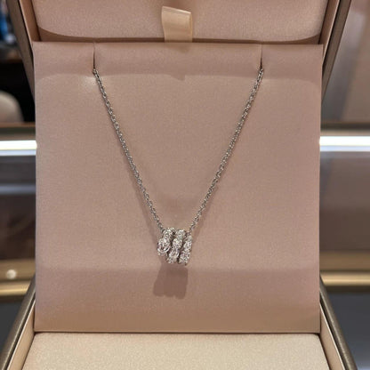 [Polaidi Jewelry]SERPENTI  NECKLACE DOUBLE RING DIAMOND