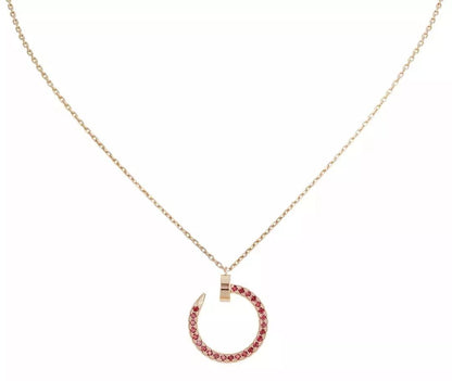 [Polaidi Jewelry]JUSTE NECKLACE GOLD RED DIAMONDS