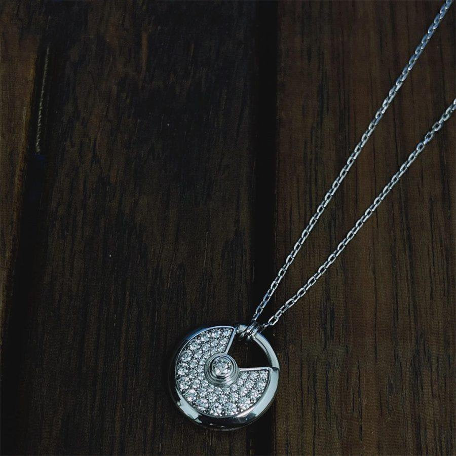 [Polaidi Jewelry]AMULETTE SILVER FULL DIAMOND NECKLACE